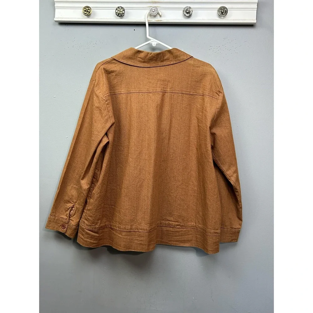 Gold Flava Jacket Womens 20 Brown Cotton Blend Button Front‎ Twill Unlined